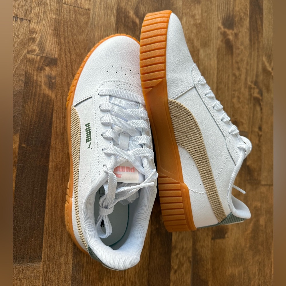 PUMA Women’s White Sneakers with Gum Sole – SoftFoam+ Comfort - Picture 2 of 8